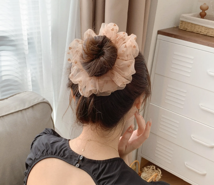 Chouchou en Organza à Cœurs