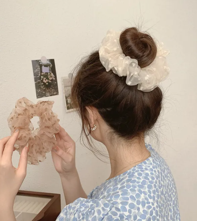 Chouchou en Organza à Cœurs